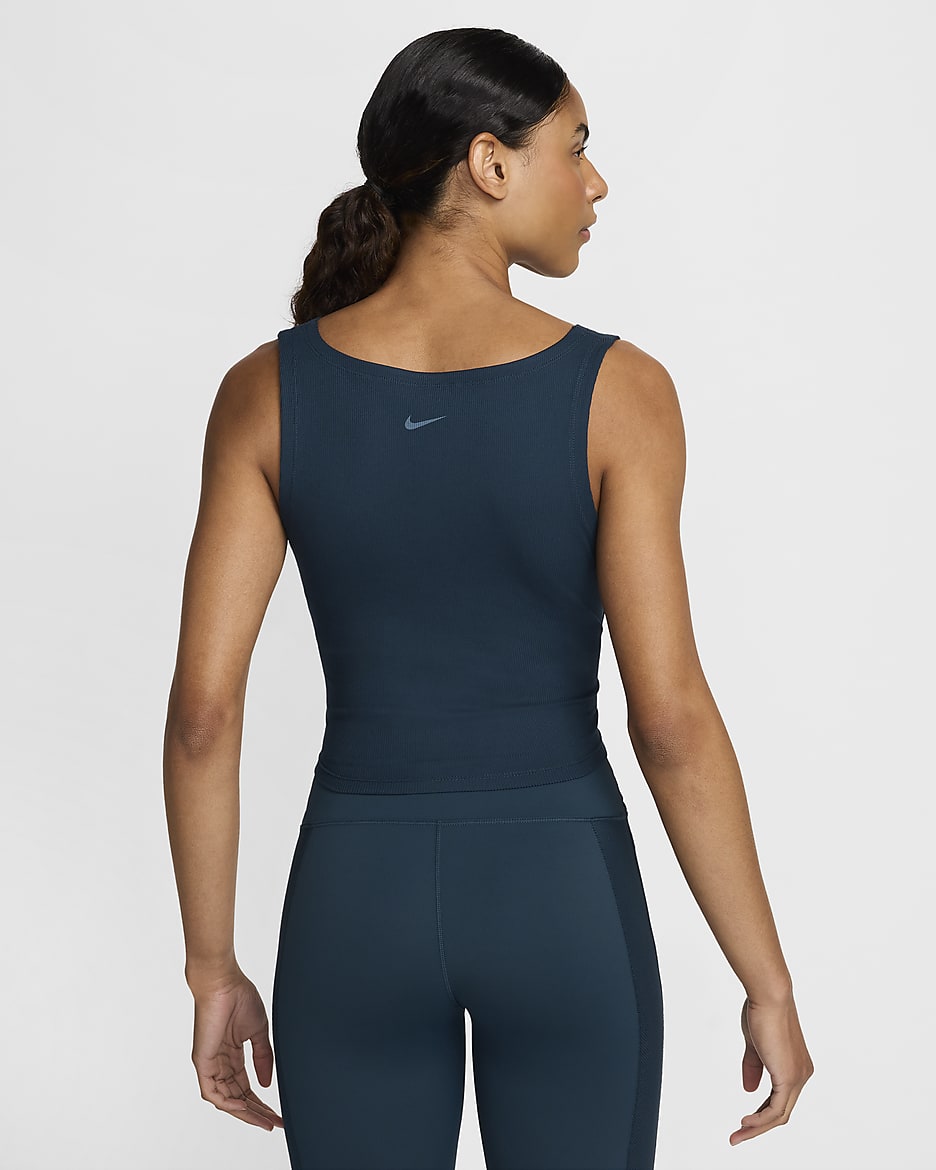 Nike One Fitted Rib Women s Dri FIT Cropped Tank Top